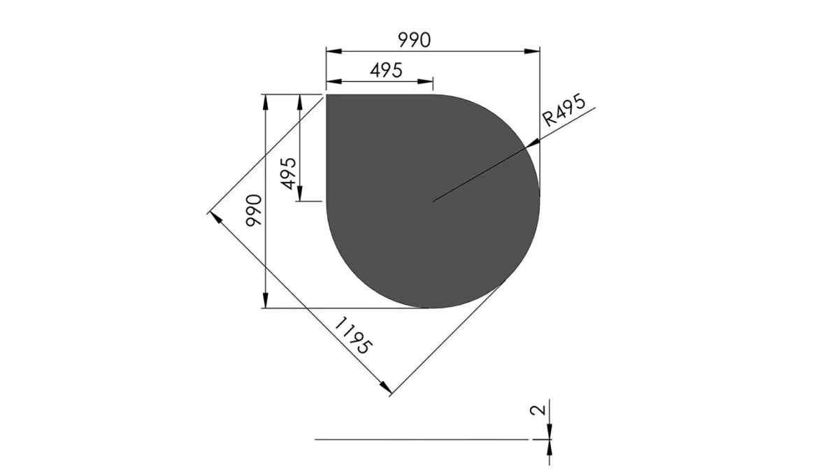 Vloerplaat | zwart glas druppel | 100x100cm - Afbeelding 2