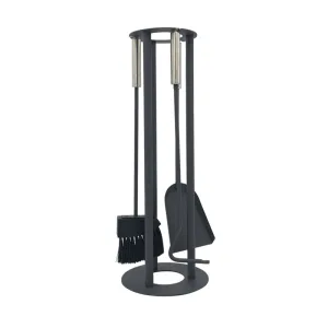Haardset | 3-delig | rond | antraciet
