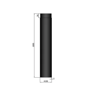Ø 150 mm | 1000 mm | zwart | verjonging