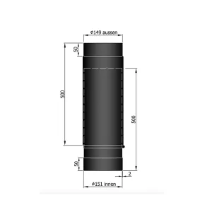 Ø 150 mm | 590 mm - 910 mm | zwart | schuifbuis | verjonging