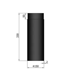 Ø 150 mm | 330 mm | zwart | verjonging