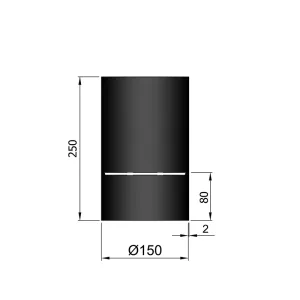 Ø 150 mm | 250 mm | zwart | condensring
