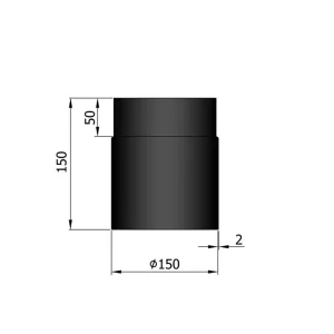 Ø 150 mm | 150 mm | zwart | verjonging