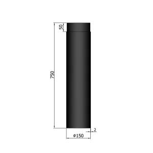 Ø 150 mm | 750 mm | zwart | verjonging