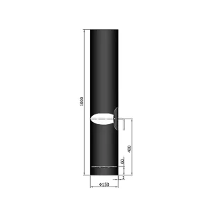 Ø 150 mm | 1000 mm | zwart | condensring | deur | smoorklep