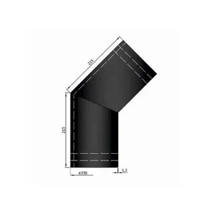 Ø 150 mm | hitteschild | bocht 45º